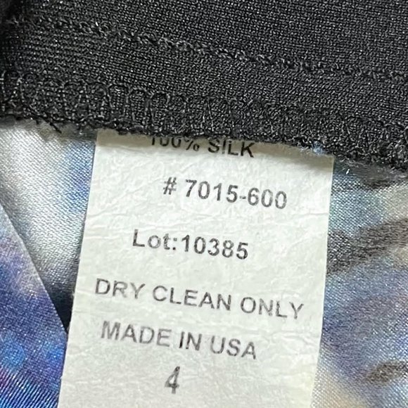 Waverly Size 4 Grey Abstract Tie Dye Watercolor Patterned Long Sleeve Si… - Picture 6 of 6